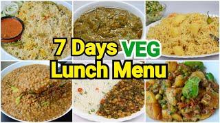 7 Days Vegetarian Lunch Menu  Affordable Weekly Lunch Menu by YES I CAN COOK