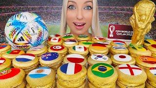 ASMR EATING GOLD FOOD RAINBOW CAKE EDIBLE FIFA WORLD CUP MACAROONS 먹을 수 있는 DESSERT MUKBANG먹방 4K