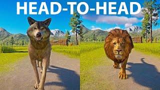 Lion vs Wolf A Head to Head Speed Race in Planet Zoo