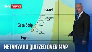 Netanyahu asked why West Bank is missing from map by Sky News  Israel-Hamas war