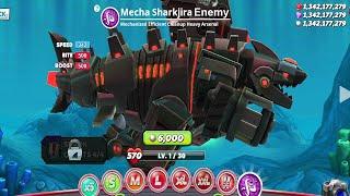 Hungry Shark World - Enemy Mecha Sharkjira Godzilla Unlocked Update - All 34 Sharks Android Gameplay