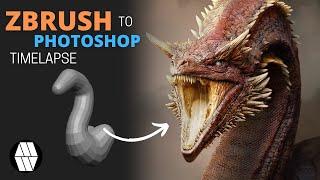 ZBrush to Photoshop Timelapse - Caraxes Concept