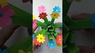 Paper Flower Vase #papercraft #crafts #diy #flowerbasket #paperflowers