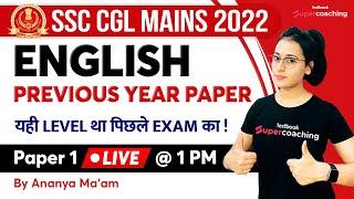 SSC CGL Mains Previous Year Paper  SSC CGL Tier 2 English Previous Year Solved Paper  Ananya Maam