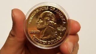 Huge Bullion Golden Plated 1oz Quarter 2010 D Grand Canyon Arizona