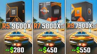 RYZEN 5 9600X vs RYZEN 7 5800X3D vs RYZEN 9 7900X3D  Test in 6 Games