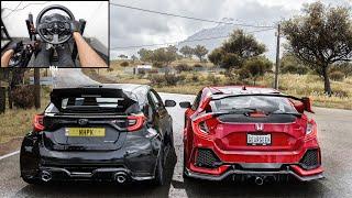 Toyota GR Yaris & Honda Civic Type R CONVOY  Forza Horizon 5  Steering Wheel Gameplay