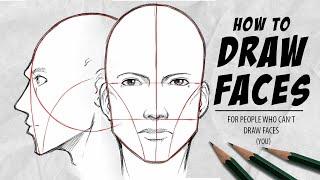 How to DRAW FACES - In your own Style Front + Sideview  DrawlikeaSir