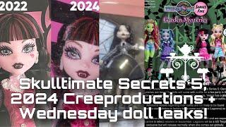 MONSTER HIGH NEWS Skulltimate Secrets series 5 Creeproductions +Wednesday Netflix doll leaks