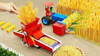 Diy tractor mini Bulldozer Harvesting Wheat  diy Flour Milling & Straw Rolling machine  HP Mini