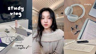 study vlog ⋆˚ daily uni life going to lectures 11PM library study lots of reading productive