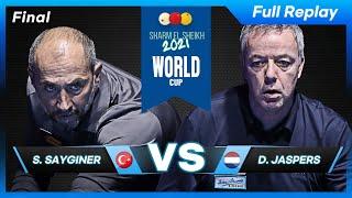 Final - Semih SAYGINER vs Dick JASPERS Sharm El Sheikh World Cup 3-Cushion 2021