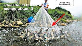 Masya Allah hasilnya...  sekali tebar  Jala ikan di Taiwan