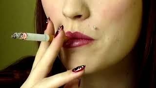 smoking girl close up 2