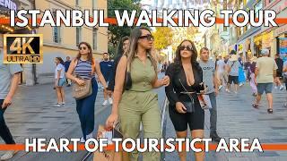 ISTANBUL CITY CENTER 4K WALKING TOUR IN HEART OF TOURISTIC AREA FROM GALATA TOWER TO TAKSIM SQUARE