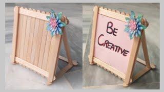 DIY photo frame with popsicle sticks  Ice cream sticks recycle idea  Laibas Creativity
