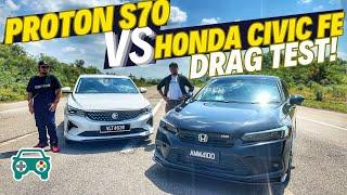 DRAG TEST PROTON S70 VS HONDA CIVIC FE RS Mana Yang Terrrpalinggg Powerrrr