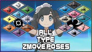 ALL 18 POKEMON TYPE Z MOVE POSES Pokemon Sun and Moon Z Crystals Pose Showcase -  Darklightbros