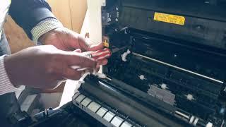 How to remove a transfer belt Ecosys M5521M5526 cdw Colour  and access the drumdeveloper unit.