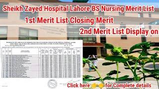 BS Nursing Merit List 2021-2022 Announced Sheikh Zayed Hospital Lahore BS Nursing Merit List