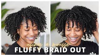 Braid Out On My Type 4 Medium Length Natural Hair  Using Mousse