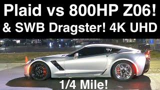 800HP Z06 ‘Vette vs Tesla Plaid 14 Mile Plus ‘We The People SWB Dragster 4K UHD