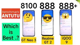 Realme GT Neo 3 vs Realme GT 2 vs iQOO 9 Antutu Test Comparison which is Best 