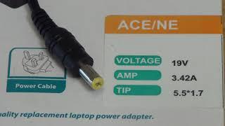 65W Packard Bell Laptop Charger 19V  3.42A 5.5 x 1.7mm DC Jack