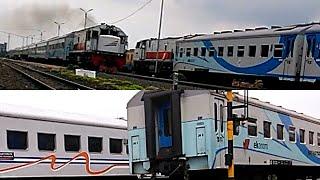 KAI INDONESIA - PAPASAN KERETA API SPESIAL LIVERY OMBAK BIRU DI STASIUN DAWUAN 2016