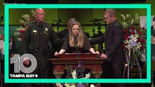 Fallen Pinellas County Deputy Michael Maglis wife speaks at his funeral