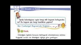 3  Sınıf Türkçe Ders Kitabı Ben Cumhuriyet Bayramında Doğdum