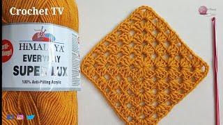 كروشية  مربع جراني ل عمل مفرش سرير و بطانية بيبي Crochet granny square  قناة كروشية تي في