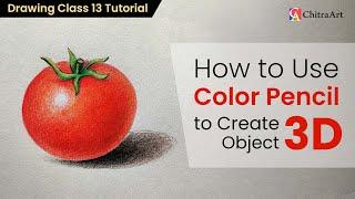 Drawing Class 13  How To Use Pencil Color for Smooth Shading  Realistic Tomato 3D Drawing Tutorial