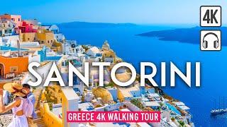 SANTORINI Walking Tour ️  Fira Greece Immersive Video with Captions 4K60fps