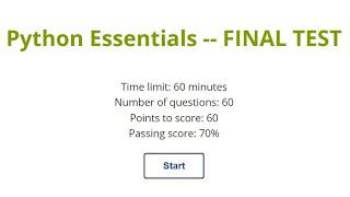 Python Essentials Final Test with explanation
