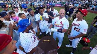 Albert Pujols surprises at final Home Run Derby Upsets Kyle Schwarber almost gets to Finals