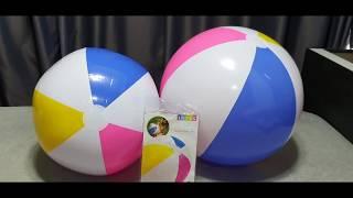 Super elastic and soft Intex 24 beach ball treated and untreated comparison
