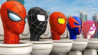 What If ALL COLOR SPIDER-MAN In 1 House ???  skibidi toilet multiverse VS Scary Teacher 3D