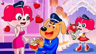 Labrador Proposes To Papillon - Very Happy Story - Sheriff Labrador Police Animation