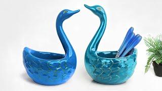 Swan shape spoon holder Showpiece making at home  Gift item showpiece making