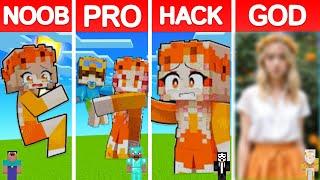 Minecraft CASH and NICO PIXEL ART BUILD CHALLENGE - NOOB vs PRO vs HACKER vs GOD