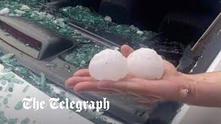 Giant hailstones kill toddler and injure 30 in Spain