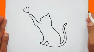 Cómo dibujar un gato paso a paso muy fácil