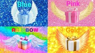 choose your gift ️ 4 gift box challenge BluePinkRainbow & Gold #giftvideo #giftboxchallenge