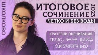 Итоговое сочинение 2023 за 15 минут. Структура критерии направления. Четко и без воды