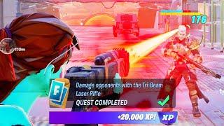 Damage opponents with the Tri-Beam Laser Rifle Fortnite