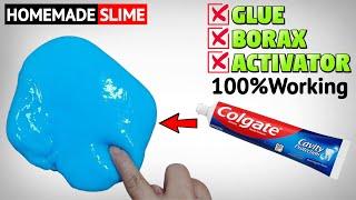 NO GLUE COLGATE TOOTHPASTE SLIMEHOW TO MAKE SLIME WITH TOOTHPASTE AT HOMECOLGATE SLIME MAKINGASMR