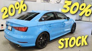 Window Tint Comparison 20% vs 30% vs Stock  Audi S3