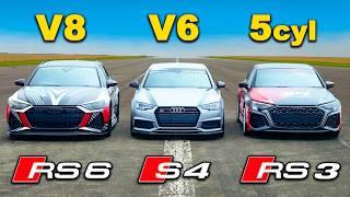 700hp+ RS6 v RS3 v S4 DRAG RACE