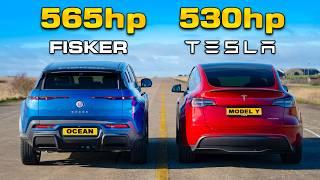 530hp Model Y Performance v 565hp Fisker DRAG RACE